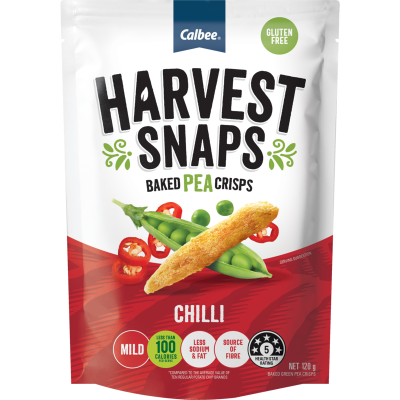 Calbee Harvest Snaps Chilli Baked Pea Crisps 120g