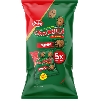 Griffin's Gingernuts Minis Biscuits 5 x 25g