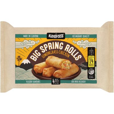 KungFood Lemongrass Chicken Big Spring Rolls 280g