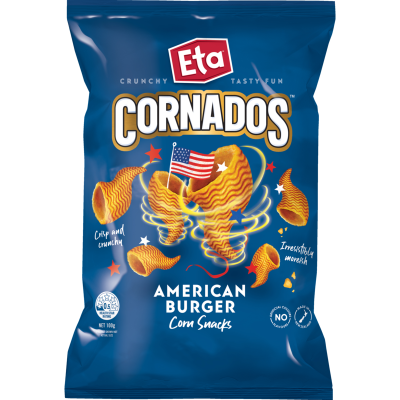 Eta Cornados American Burger Corn Snacks 100G