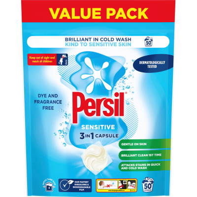 Persil Sensitive 3 In 1 Laundry Capsules 50pk