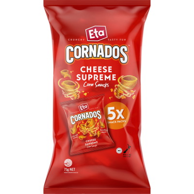 Eta Cornados Cheese Supreme Corn Snacks 5 x 15g