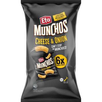 Eta Munchos Cheese & Onion Wheat Snacks 6 x 14g