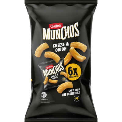 Griffin's Munchos Cheese & Onion Cereal Snacks 6 x 14g