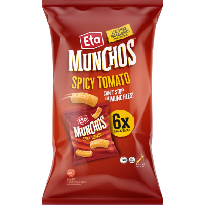 Eta Munchos Spicy Tomato Wheat Snacks 6 x 14g