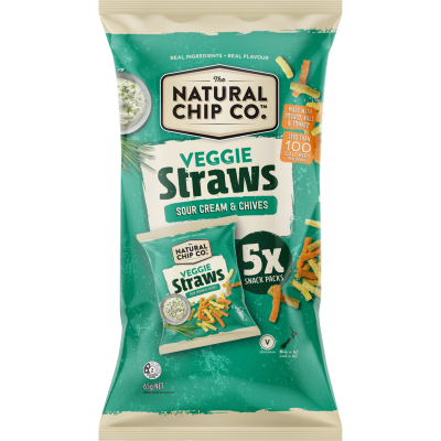 The Natural Chip Company Veggie Sour Cream Veggie Straws 65g