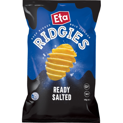 Eta Ridgies Ready Salted Potato Chips 140g
