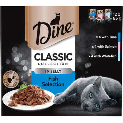 Dine Classic Collection Fish Selection In Jelly Cat Food 12 X 85g