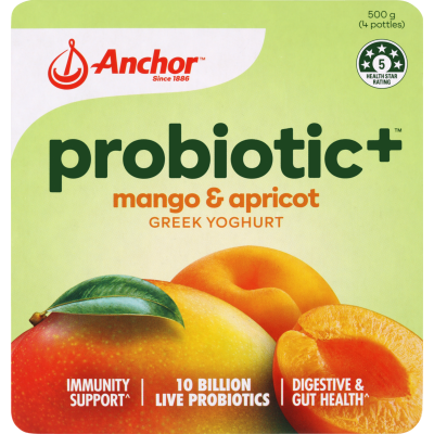 Anchor Probiotic+ Mango Apricot Greek Yoghurt 4 x 125g