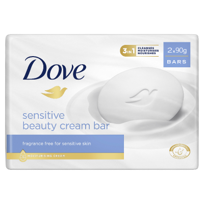 Dove Sensitive Beauty Cream Bar Soap 2 x 90g
