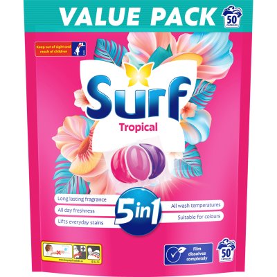 Surf Tropical Laundry Capsules 50pk