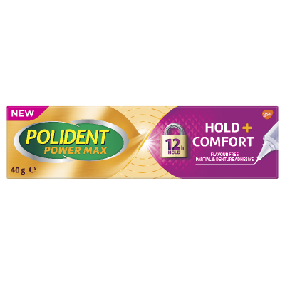 Polident Hold & Comfort Flavour Free Partial & Denture Adhesive 40g