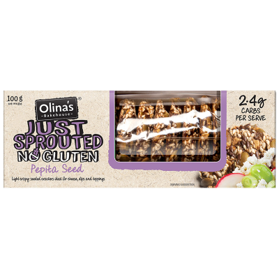 Olinas Just Sprouted No Gluten Pepita Seed Crackers 100g