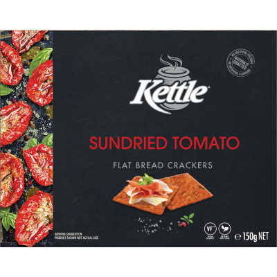 Kettle Chip Company Sundried Tomato Flat Bread Crackers 150g
