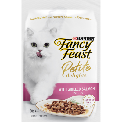 Purina Fancy Feast Petite Delights Grilled Salmon In Gravy Gourmet Cat Food 50g