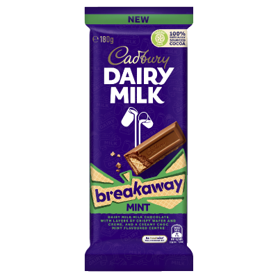 Cadbury Breakaway Mint Chocolate Block 180g