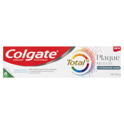 Colgate Total Plaque Release Farm-Grown Natural Mint Toothpaste 90g