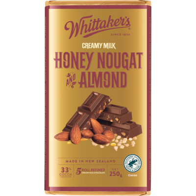 Whittaker's Almond & Honey Nougat Chocolate 250g