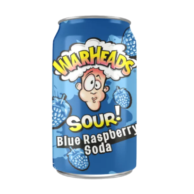 Warheads Sour! Blue Raspberry Soda 355ml