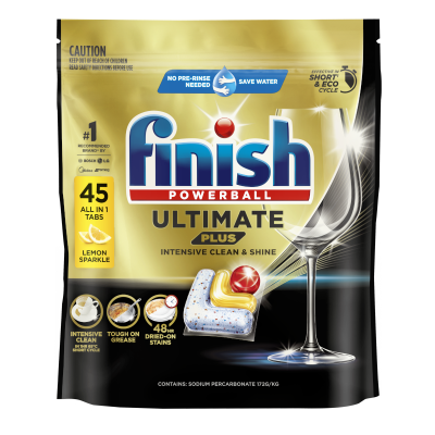Finish Ultimate Plus All-In-1 Lemon Dishwasher Tablets 45pk