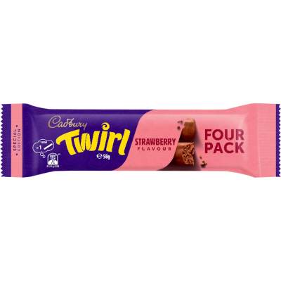 Cadbury Twirl Strawberry Flavour Chocolate Bar 58g