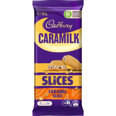 Cadbury Caramilk Slices Caramel Chocolate Block 167g