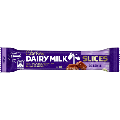 Cadbury Dairy Milk Crackle Slices Chocolate Bar 45g