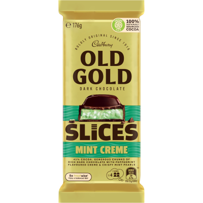 Cadbury Old Gold Mint Creme Slices Chocolate Block 170g