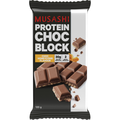 Musashi Choc Honeycomb Flavour Protein Choc Block 120G