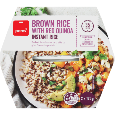 Pams Brown Rice With Red Quinoa 2 x 125g