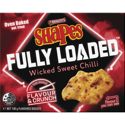 Arnott's Shapes Fully Loaded Wicked Sweet Chilli Biscuits 130g