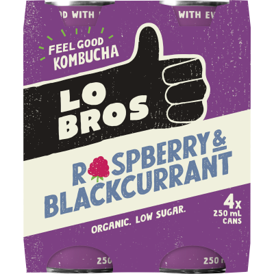 Lo Bros Raspberry & Blackcurrant Kombucha 1000ml