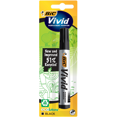 Bic Eco Vivid Fine Black Permanent Marker 1pk