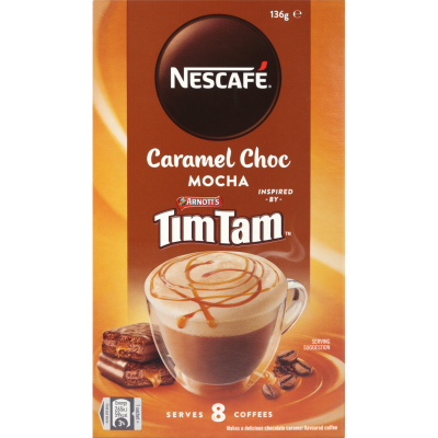 Nescafe Tim Tam Caramel Choc Mocha  Coffee Sachets 8 x 17g