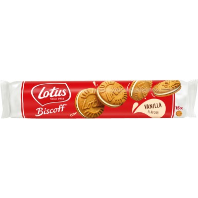 Lotus Biscoff Vanilla Flavour Sandwich Biscuits 150g