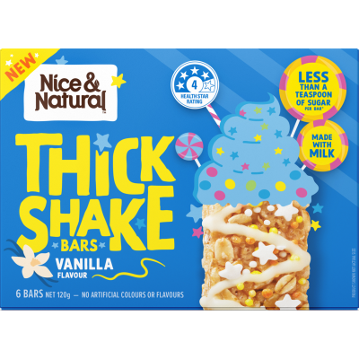 Nice & Natural Vanilla Flavour Thick Shake Bars 6 x 20g
