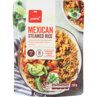 Pams Mexican Steamed Rice 250g