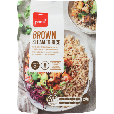 Pams Brown Steamed Rice 250g