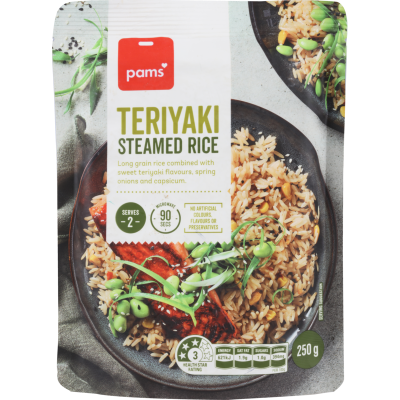 Pams Teriyaki Steamed Rice 250g