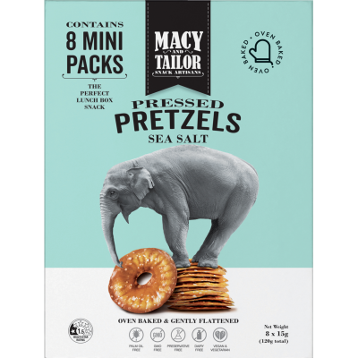 Macy and Tailor Sea Salt Pressed Pretzels Multi Pack 8 x 15g