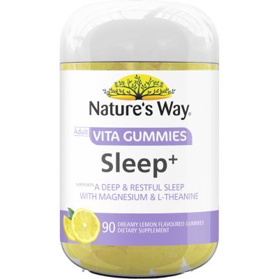 Natures Way Sleep+ Dreamy Lemon Flavoured Adult Vita Gummies 90pk