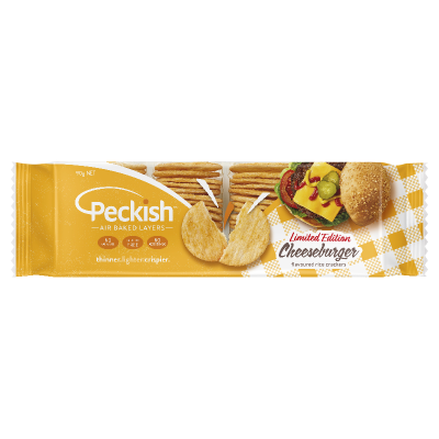 Peckish Cheeseburger Flavoured Rice Crackers 90G