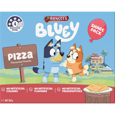 Arnott's Bluey Pizza Flavoured Snacks Share Pack 150g