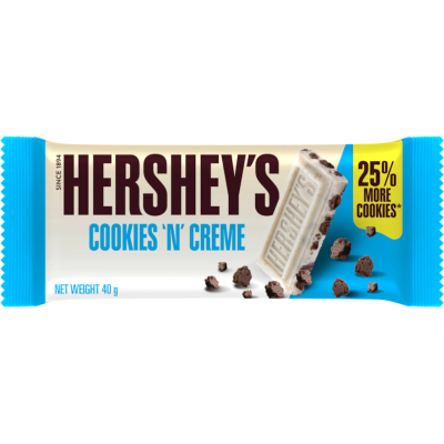 Hershey's Cookie & Cream Chocolate Bar 40g – GoPotatoes