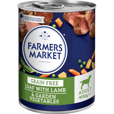 Farmers Market Grain Free Lamb Loaf with Garden Vegetables Adult Wet Dog Food 400G