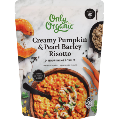 Only Organic Creamy Pumpkin & Pearl Barley Risotto Nourishing Bowl 300g