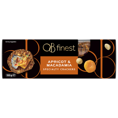 OB Finest Apricot & Macadamia Speciality Crackers 150g