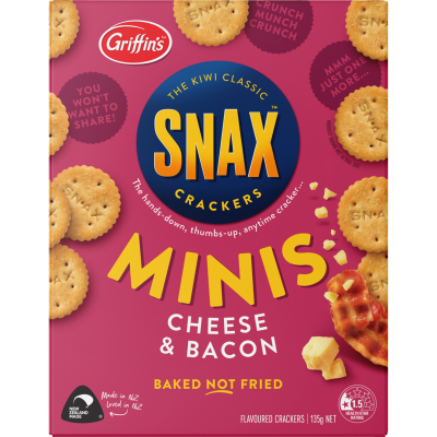Griffin's Snax Minis Cheese & Bacon Crackers 135g