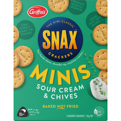 Griffin's Snacks Minis Sour Cream & Chives Crackers 135g