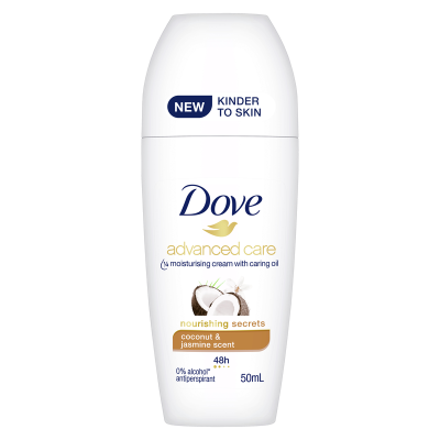 Dove Advanced Care Coconut & Jasmine Scent 48Hr Antiperspirant Roll On 50ml